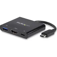 StarTech.com .com USB-C Multiport Adapter mit HDMI - USB 3.0 Port - 60W PD - Schwarz, Kabelgebunden, USB 3.2 Gen 1 (3.1 Gen 1) Type-C, Schwarz, 5 Gbit/s, 4096 x 2160 Pixel, Kunststoff