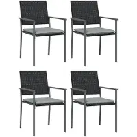 vidaXL 5-tlg. Garten-Essgruppe mit Kissen Poly Rattan und Stahl