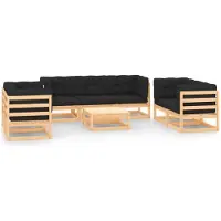 vidaXL 8-tlg. Garten-Lounge-Set mit Kissen Massivholz Kiefer