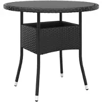 vidaXL 5-tlg. Garten-Bistro-Set Poly Rattan Schwarz
