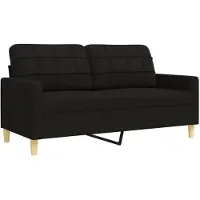 vidaXL 2-tlg. Sofagarnitur Schwarz Stoff