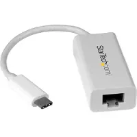 StarTech.com .com USB-C auf Gigabit Ethernet Adapter - Weiß - Thunderbolt 3 kompatibel - Windows & Mac - RJ45 LAN Netzwerkkonverter, Kabelgebunden, USB Typ-C, Ethernet, 5000 Mbit/s, Weiß