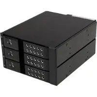 StarTech.com .com 3-fach 3,5" trägerloser SATA Festplatten Aluminium Wechselrahmen Backplane, 0 TB, SATA, Serial ATA II, Serial ATA III, 3.5", 1,2 kg, Schwarz