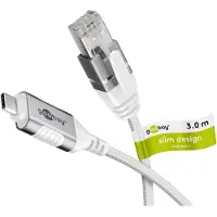 Goobay 74388, USB 3.1 type A, RJ45, 3 m, Weiß