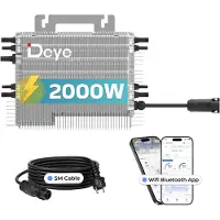 SUNNIVA DEYE Mikro-Wechselrichter 2000 W SUN-M200G4-EU-Q0 inkl. 5m Anschlusskabel für Mini-PV Solaranlage Balkonkraftwerk, IP67, 4 MPPT, WIFI, Micro Inverter