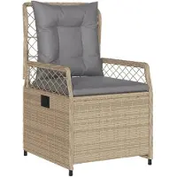 vidaXL 9-tlg. Garten-Essgruppe mit Kissen Beige Poly Rattan