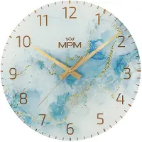 MPM -Quality Wanduhr Onyx Glas Ø 300 mm lautloses Quarzuhrwerk