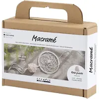 Creativ Company Bastelset Makramee für Traumfänger mit Rosenquarz inkl. Material und Anleitung