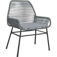 vidaXL 7-tlg. Garten-Essgruppe mit Kissen Grau Poly Rattan Glas