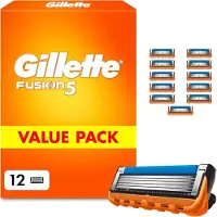 Gillette Fusion5 , Männer, , Fusion5, Edelstahl, Schwarz, Blau, Orange, Edelstahl, 12 Stück(e)