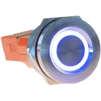 Joy-It 22T-02 22T-02 Tastschalter 24 V 2 A 1 x Ein/Aus rastend Rot, Blau (Ø x L)