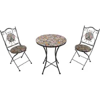 Axi Amélie Bistroset 3-teilig mit Mosaik Design in Casa del Sole | Bistrotisch mit 2 Stühlen | Bistro Gartenmöbel Set für Garten / Balkon / Terrasse | Balkonset / Sitzgruppe