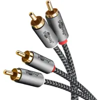 Goobay Stereo-Cinchkabel, 3 m, Sharkskin Grey