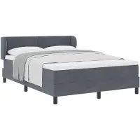 vidaXL Boxspringbett mit Kopfteil Dunkelgrau 140 x 190 cm Samt