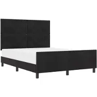 vidaXL Boxspringbett mit Kopfteil Schwarz 140 x 200 cm Samt