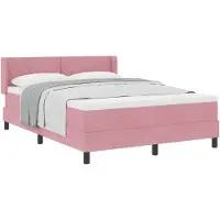 vidaXL Boxspringbett mit Kopfteil Rosa 200 x 160 cm Samt