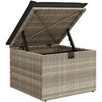 vidaXL 6-tlg. Garten-Sofagarnitur mit Kissen Hellgrau Poly Rattan