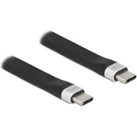 DeLOCK USB 3.2 Gen 2 FPC Flachbandkabel USB Type-C zu USB Type-C 13,5 cm PD 3 A E-Marker, 0,135 m, USB C, USB C, USB 3.2 Gen 2 (3.1 Gen 2), 10 Gbit/s, Schwarz