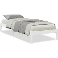 vidaXL Massivholzbett Extra Lang ohne Matratze Weiß 100x210 Kieferholz