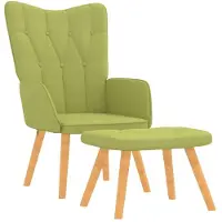 vidaXL Relaxsessel mit Hocker Grün Stoff