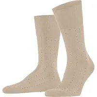 Falke Socken "Tiago Dotted Line", Herren, Gr. 45-46, beige (silk (4097)), Obermaterial: 93% Baumwolle CO. 5% Polyamid PA. 2% Elasthan EL., glatt, Socken Socken