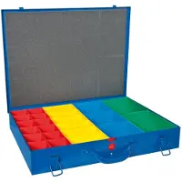 Hünersdorff Hühnersdorff Metall-Kleinteile-Koffer 23 Einsatzboxen 330x440x66 mm, dunkelblau