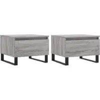 vidaXL Couchtische 2 Stk. Grau Sonoma 50x46x35 cm Holzwerkstoff