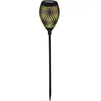 Etc-shop LED Solar Steckleuchte, Metall, schwarz, wetterfest, H 58 cm