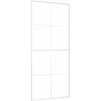 vidaXL Schiebetür ESG-Glas und Aluminium 90x205 cm Weiß