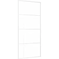 vidaXL Schiebetür ESG-Mattglas und Aluminium 90x205 cm Weiß