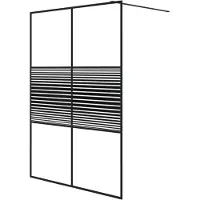 vidaXL Duschwand für Begehbare Dusche Schwarz 140x195 cm ESG-Glas Klar