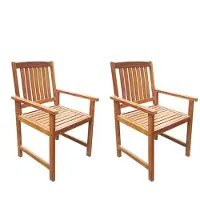 vidaXL Gartenstühle 2 Stk. Massivholz Akazie Braun