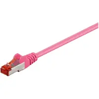 Goobay CAT 6 Patchkabel, S/FTP (PiMF), Magenta, 0,5 m, CCA Kupfergemisch