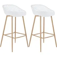 Idimex Barhocker IREK im Retro-Design, bequemer Tresenhocker im 2er Pack, praktischer Bistrostuhl aus Kunststoff