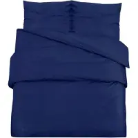 vidaXL Bettwäsche-Set Marineblau 155x220 cm Leichte Mikrofaser