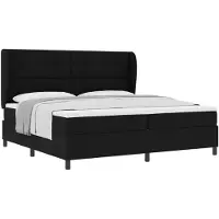 vidaXL Boxspringbett mit Matratze Schwarz 200 x 200 cm Stoff
