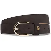 BOSS Gürtel aus Veloursleder mit goldfarbenem Double-B-Monogramm Grösse 95