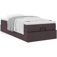 vidaXL Ottoman-Bett mit Matratze Dunkelbraun 90x200 cm Stoff