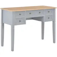 vidaXL Schreibtisch Grau 109,5 x 45 x 77,5 cm Holz