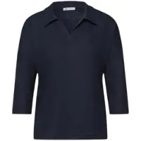 Street One 3/4-Arm-Shirt mit Polokragen und V-Ausschnitt