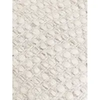 MUST Living Pouf Asuri aus Wolle und Baumwolle, modern gepolstert, quadratisch, Farbe Ivory, für drinnen