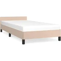 vidaXL Bettgestell mit Kopfteil ohne Matratze Cappuccino 100x200 cm