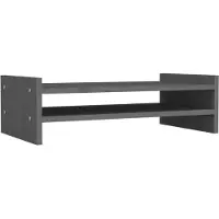 vidaXL Monitorständer Grau 50x27x15 cm Massivholz Kiefer