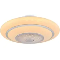Globo Deckenventilator mit Licht und Fernbedienung Deckenlampe Ventilator Deckenleuchte Sterneneffekt Tageslichtleuchte, CCT, Metall, weiß, 1x LED 24 Watt 1400 lm 3000-6000, D 60 cm