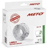 Meto etiket aftag 26x16 hvid (12rl/1000)