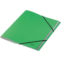 Leitz Sammelmappe Recycle, A4, 12 Fächer mit Blanko-Taben, Inhaltsverzeichnis, Gummibandverschluss, 100 % recycelbar, Karton, grün