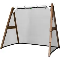Axi 4-in-1 SportsFun in Braun / Weiß | 4-in-1 Gestell für Schaukel, Fußball, Volleyball & Tennis | Schaukelgestell & Netze für diverse Sportarten