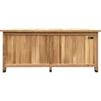 Axi Milo Gartenbox M aus Holz in Braun | Kissenbox für drinnen & überdacht mit Boden und Schloss | Aufbewahrungsbox / Auflagenbox wasserdicht für
