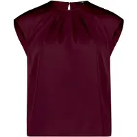 Zero Satinbluse "Satin-Bluse mit Rundhalsausschnitt", Damen, Gr. 40, lila (schwarz aubergine), Obermaterial: 96% Polyester Pol. recyc.. 4% Elasthan EL., Blusen Satinbluse