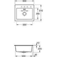 Villeroy & Boch 330902R1 EB-SP Subway 60 S 600x510mm Exc-Garn.